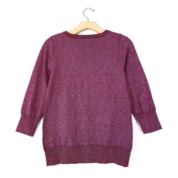 NEW Modcloth Charter School Metallic Button Down Cardigan Sweater Burgundy Small - Picture 6 of 9